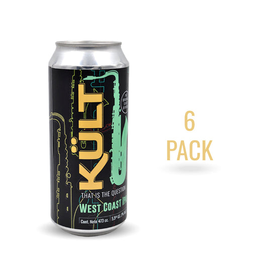 Cerveza KULT West Coast IPA lata 473ml / 6 unidades.